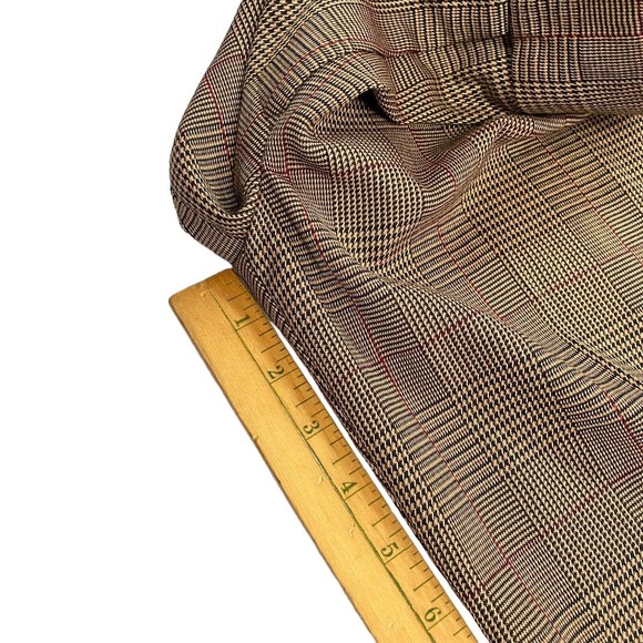 Ninety Women's Sz 4 Brown Fall Plaid Houndstooth Straight Leg Trousers Pants - Picture 11 of 16